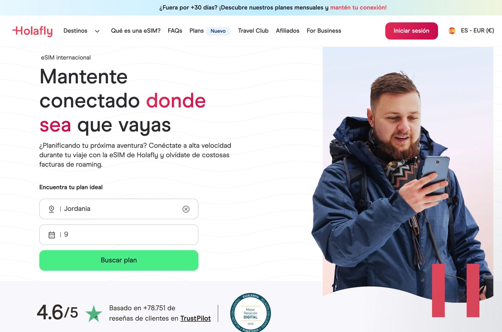 eSIM Jordania de Holafly para tener internet en Jordania durante un road trip por Petra y Wadi Rum